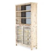 96001000521 - Meuble présentoir antique Francisco Segarra - 65x47xH156cm avec étagères et miroir_1