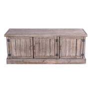 Caisson bas Héritage 3 portes - L119xP39xH46cm - gris - Pin massif_1