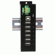 EXSYS EX-1596HMVS Hub métal USB 2.0 à 6 ports, protection de surtension 15KV ESD (rail DIN)_1