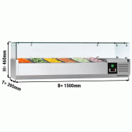 Saladette réfrigérée à poser 6 bacs gn 1/3 - vitrine à ingrédients de 150 cm_1