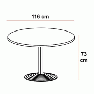 Table de réunion ronde Azur - Mobel Linea - Argent Ral 9006, Acacia foncé_1
