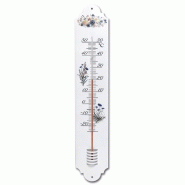 Thermomètre intérieur ou extérieur INOVALLEY 4353 - Décor fleur - En acier, à fixer_1