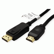 Value câble displayport dp - uhdtv, m/m, noir, 1 m_1