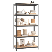 Vidaxl étagères à 5 niveaux 3pcs anthracite acier et bois d'ingénierie 3154200_1