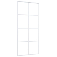 Vidaxl porte coulissante verre esg dépoli et aluminium 90x205 cm blanc 151673_1