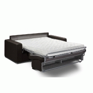Canapé convertible 3 places SELECT - Matelas 16cm - Sommier à lattes 140cm - Polyuréthane - Marron - Fabrication italienne_1