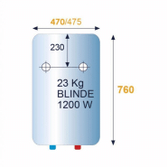 Chauffe-eau électrique Altech 100 litres vertical Ø 530 mm thermoplongeur  monophasé EU