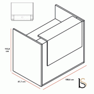 Comptoir d'accueil lumineux pour 2 personnes TERA  - MDD - 106, Blanc, Noir_1