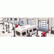 Porte sectionnelle industrielle ALU 60 mm - automatique - repliable en plafond - vitrée - métal - avec portillon - hydrofuge - hermétique - isolation phonique et thermique_1