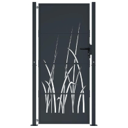 Vidaxl portail de jardin anthracite 105x205cm acier conception d'herbe 153171_1