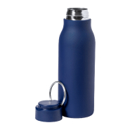 Gourde en acier inoxydable - 600 ml - bleu foncé - avec couvercle à anneau_1