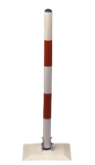 Potelet à coupelle rabattable - Disponible en Blanc, Rouge et Jaune - 4 kg - Hauteur 900 mm_1