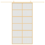 Vidaxl porte coulissante doré 102,5x205 cm verre esg dépoli aluminium 155171_1