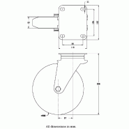4 - Roues en caoutchouc de 200 mm Roulettes pour poubelles - pivotantes et pivotantes freinées 1100 litres_1