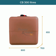 Cuve 300l Aérienne De Récupération D'eau - Réservoir Cubique Terracotta - Elbi Cb300_1