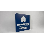 Enseigne drapeau en aluminium sans lumière - double face, graphisme personnalisable_1