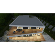 Maison préfabriquée en acier - 270 m2 - 2 étages - 5 chambres ou 4 chambres et bureau - ISK217_1