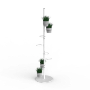 Présentoir Round H192cm avec 8 supports Ø139mm pour vase - blanc mat_1