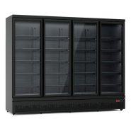 Vitrine réfrigérée murale 4 portes de 2m50 de couleur noire_1