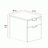 Caisson mobile TAK - Mobel Linea - 2 tiroirs, Chêne grisé_1