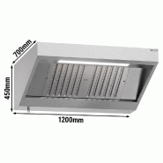 Hotte murale inox statique 1m20 avec filtre et éclairage | Profondeur 700 mm_1