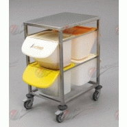 Table échelle inox 2 niveaux - entrée 400 mm - pour conteneurs 15L - Dimensions 460 x 610 x 900 mm - ECH004_1