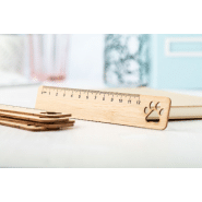 Règle en bambou - contreplaqué 12 cm avec motif - couleur naturelle_1