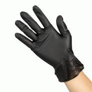 Gants vinyle non poudrés noirs XL (lot de 100) | Hygiplas - FJ748-XL_1