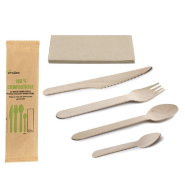 Kit 5/1 couverts fourchette + couteau + cuillère + serviette - par 100_1