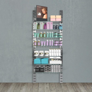 Élément de départ Zetawall chrome 7 tablettes verre L90xH240cm_1