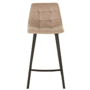 Chaise de bar Milena beige en métal et velours - design tendance et confort optimal_1