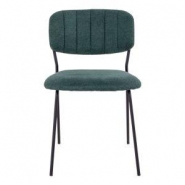 Chaise de repas Alicante tissu vert foncé - design scandinave - empilable_1