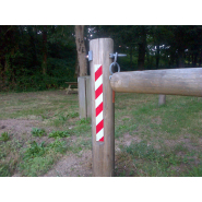Chevron rouge et blanc classe 1 - Latte en aluminium souple 30mm - Disponible en 500mm ou 1000mm - SODIMAR_1