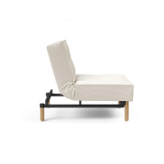 Innovation Living - Fauteuil Splitback Styletto Convertible Lit 90x115 cm - Pieds Obus Naturel - Tissu Bouclé Off White_1