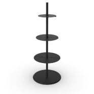 Présentoir rond 3 niveaux modulables métal noir mat Ø49 H 127 cm_1