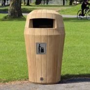 Sherwood - poubelle publique Glasdon - 75 litres - résistant aux intempéries et au vandalisme_1
