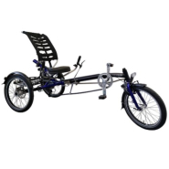 Vélo handicap tricycle couché pour sport et loisir avec siège ergonomique