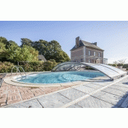 Abri piscine bas amovible et manuel - Modulable, coulissant, ultra bas et adaptable tout terrain_1