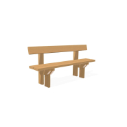 Banc public avec dossier en bois traité classe IV - Référence MUB25 - Longueur 1m70_1