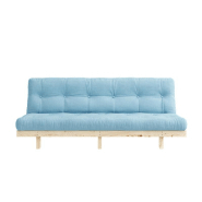 Banquette convertible futon LEAN - Pin massif bleu ciel - Couchage confortable 130x190 cm_1