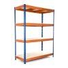 MR008 - Étagères / Rayonnage de charge lourde bleu et orange - 4 niveaux - 1800mm H x 1500mm L x 450mm P - 400 kg par tablette_1