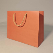 Sac luxe terracotta poignées papier blanc 32x13x26 cm - par 12_1