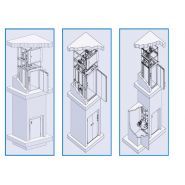 Monte-charge élévateur Type 1000.10/60 - CMC monte charges - Charge 1000 kg - Pylône autoportant en acier galvanisé_1