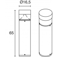 Borne lumineuse Bindella IP65 - LED SMD 8W 3000K - Aluminium anthracite - Hauteur 65cm_1