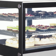 Comptoir réfrigéré LCT-F - façade vitrée plane - éclairage LED - finition inox - Référence LCT900F/BLACK_1