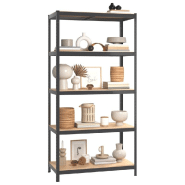 Vidaxl étagères à 5 niveaux 2pcs anthracite acier et bois d'ingénierie 3154187_1