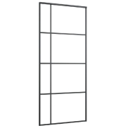 Vidaxl porte coulissante verre esg et aluminium 90x205 cm noir 151682_1
