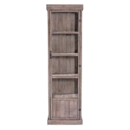 Vitrine colonne Héritage - L59xP39xH200cm - avec serrure - 4 étagères en bois massif pin vieilli - porte en verre_1