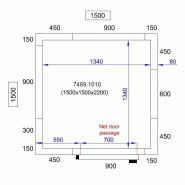 Chambre froide négative 1500x1500x2200 - 80mm Pro Line Combisteel_1