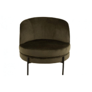 Fauteuil DULZURA - Structure en bois et revêtement textile vert - Dimensions 71x66x67 cm_1